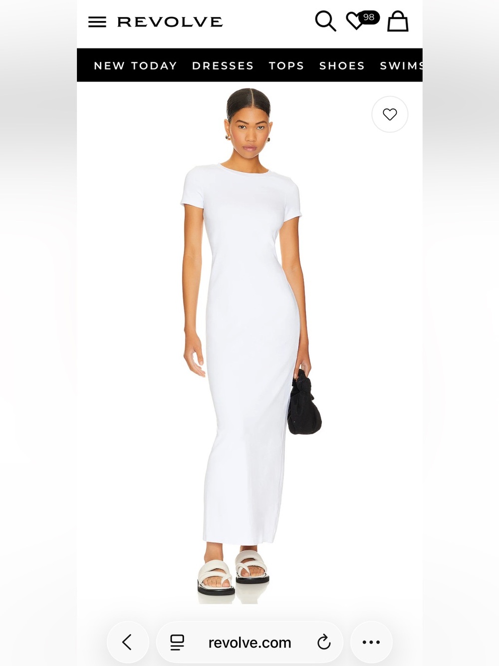 Revolve White Short-Sleeve Maxi Dress